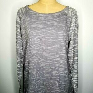 CHAMPION Athletic Women's Pullover Top XL Gray Long Sleeve Scoop Neck Banded Hem
